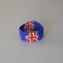 Bracelet en perle drapeau Anglais Union Jack