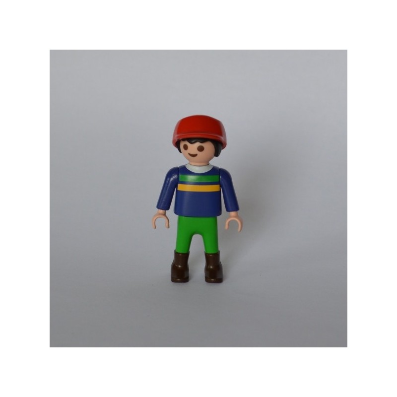 PLAYMOBIL CITY figurine enfant garçon avec casquette rouge